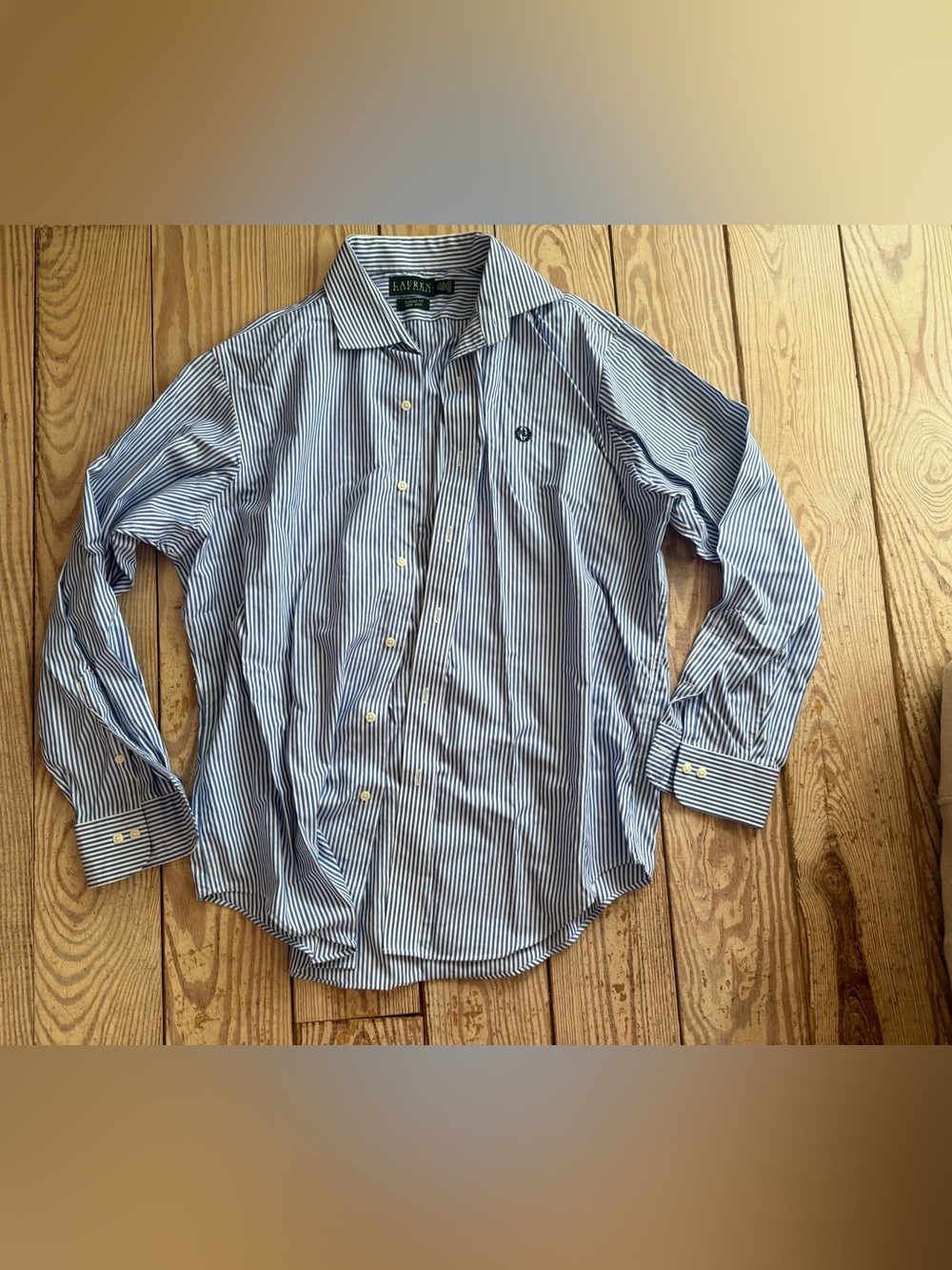 Lauren Ralph Lauren Classic Fit Non-Iron Striped Dress Shirt size L